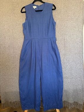 Sleeveless Wide-Leg Jumpsuit in Cornflower Blue by Hobbs London